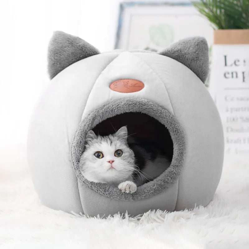 Cozy Cat Cave Bed - Plush Calming - Cat Beds - Lines & Nines