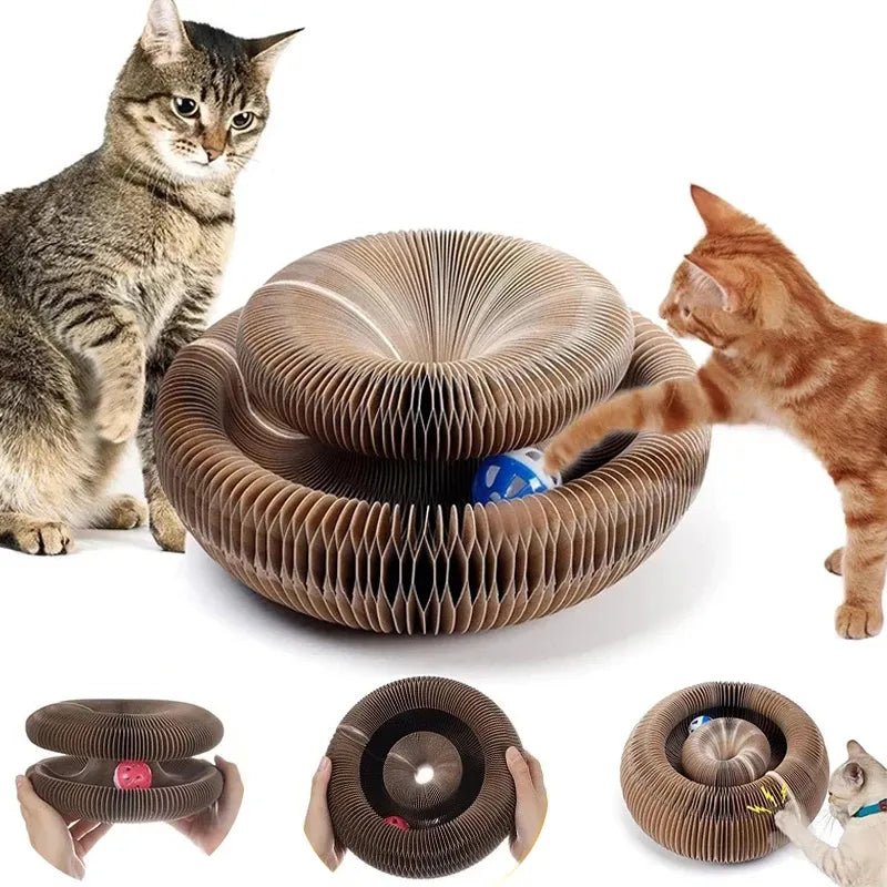 Purrfect Circle Round Cat Scratcher Toy Wear Resistant Corrugated Design Lines Nines