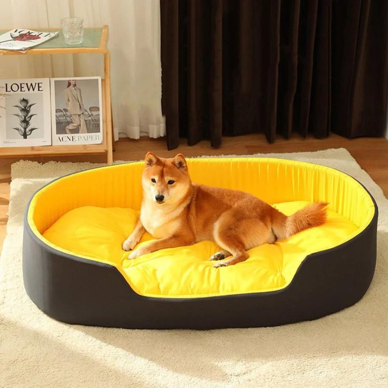 SafeHaven Plush Wall Pet Bed - Green and yellow with dog