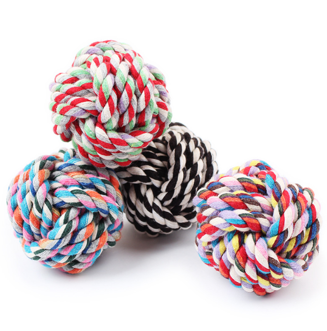 Rope knot ball dog and cat toy