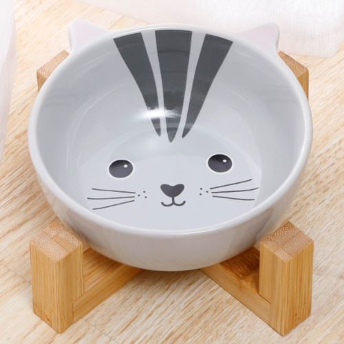 Animal Print Pet Feeder for dogs and cats: kitty.