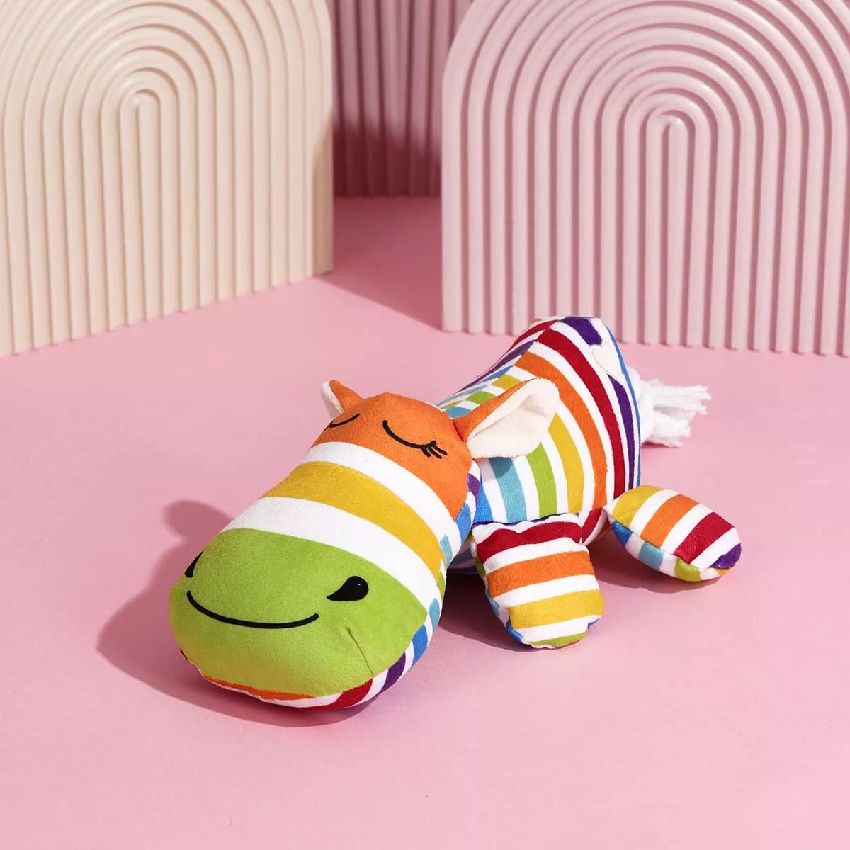 Hailey The Hippo - Rainbow Squeaker Pet Toy - Rainbow - Dog Toys - Lines & Nines
